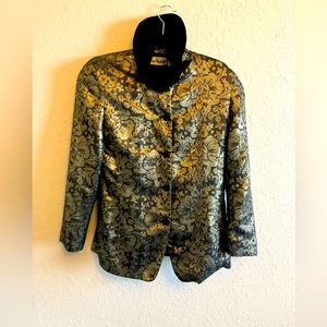 Anne Klein 11 size 10, metallic imported fabric jacket